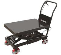 Table de levage hydraulique 300 kg - 2 roues pivotantes - Dimensions plateau 82 x 50 cm - Atelier et Garage