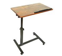 Table de Lit a Roulette, Hauteur Réglable Laptop Support de Souris Séparé, Bureau Debout Mobile, Pliable, 360° Bureau D'ordinateur Levage Rotatif (Jaune Cerise,60x34.5x58/90cm)