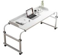 Table De Lit A Roulette Medical,Table De Lit Réglable En Hauteur Avec Roulettes Pivotantes Table De Chevet Réglable Pour Utilisation Au Chevet Table De Chevet Réglable Pour Bureau, Lit, C(Color:blanc)