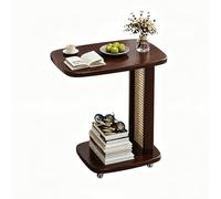 Table de Lit à Roulette pour Ordinateur Portable Rangement à 2 Niveaux Table Roulante pour Lit Repas Montage Facile pour Salon Chambre Balcon Table Basse Mobile(40x30x57cm)
