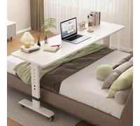 Table de lit à roulettes - Bureau de lit croisé pour lit king size 120 x 60 cm de hauteur, polyvalent, peu encombrant, Wortat pour la maison et le bureau