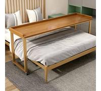 Table de Lit À roulettes Bureau Mobile Structure en Acier Doré Table Médicale Roulante sur Lit Plateau en Bois Massif Bureau pour Ordinateur Portable pour Gaming Études Repas(Brass,120x40x80cm)