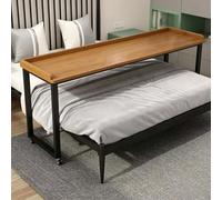 Table de Lit À roulettes Bureau Mobile Structure en Acier Noir Table Médicale Roulante sur Lit Plateau en Bois Massif Bureau pour Ordinateur Portable pour Gaming Études Repas(Brass,140x40x80cm)