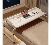 Table de lit à roulettes réglable en hauteur pour hôpital et maison, 65-95 cm, table de chevet mobile avec pince de serrage