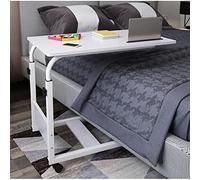 Table de lit à roulettes, table de lit à roulettes, table de lit mobile réglable en hauteur, table d'ordinateur de lit, table de chevet pour ordinateur portable, pour lire, manger le petit déjeuner