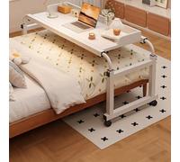 Table De lit Avec Roulettes Extensible, Avec en Hauteur Déflecteur, for Maison, Chambre a Coucher, Bureau, Hôpital, pour Plein, Queen, Royal(White,120 * 45cm/47 * 17in)