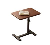 Table de lit avec roulettes, hauteur réglable, bureau mobile, avec cadre en métal, ordinateur portable pour canapé, blanc, standard