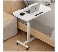 Table de lit avec roulettes, hauteur réglable pour ordinateur portable et table de repas pour soins infirmiers et lecture