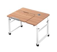 Table de lit avec roulettes, hauteur réglable, table d'hôpital pour usage domestique, bureau d'ordinateur portable pivotant pour lit et fauteuil inclinable, parfaite pour un usage hospitalier et