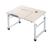 Table de lit avec roulettes, hauteur réglable, table d'hôpital pour usage domestique, bureau d'ordinateur portable pivotant pour lit et fauteuil inclinable, parfaite pour un usage hospitalier et