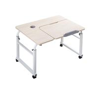Table de lit avec roulettes, hauteur réglable, table d'hôpital pour usage domestique, bureau d'ordinateur portable pivotant pour lit et fauteuil inclinable, parfaite pour un usage hospitalier et