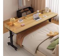 Table de lit avec roulettes, table de lit roulante extensible, table de chevet réglable en hauteur pour ordinateur portable, poste de travail pour ordinateur portable(A,180x50x72cm/70.8x19.7x28.3")