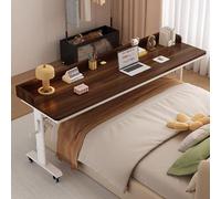 Table de lit avec roulettes, table de lit roulante extensible, table de chevet réglable en hauteur pour ordinateur portable, poste de travail pour ordinateur portable(D,180x50x72cm/70.8x19.7x28.3")