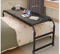 Table de lit avec Roulettes，table d'ordinateur Table Mobile Réglable en Hauteur et en Longueur Bureau Multifonctionnel Poste de Table de lit croisée de Nourriture Table Médicale Roulante (Color:Noir)