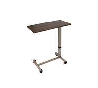 Table de lit avec vérin - HMS-Vilgo TA3904, grand plateau bois de noyer, assitance de la montée, 4 roulettes dont 2 avec freins