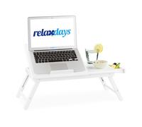 Table de lit / canapé pour ordinateur portable - Bambou - 24 x 60 x 35 cm - Blanc