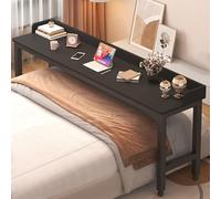 Table de Lit Croisée Mobile sur Le Lit Bureau de Chevet avec Roues Chariot de Bureau D’Ordinateur Portable Roulant pour La Maison Lit Côté Canapé