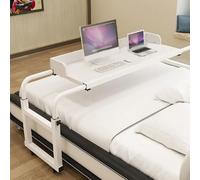 Table de lit d'hôpital à roulettes réglable en hauteur avec roulettes - Parfait pour la nourriture, l'ordinateur portable ou les activités