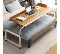Table de lit d'hôpital réglable avec roues pivotantes, idéale pour un usage domestique, chaise inclinable et bureau d'ordinateur portable Hauteur réglable pour lit d'hôpital Parfait pour les familles