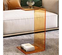 Table de lit en acrylique transparent en forme de C - Table d'appoint multifonction pour bureau à domicile, salon, chambre à coucher, table basse transparente, support pour ordinateur portable