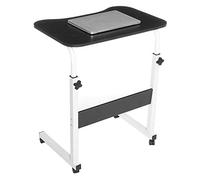 Table de lit en forme de C avec roulettes - Bureau d'ordinateur portable à hauteur réglable pour bureau à domicile, table d'étude portable, bureau mobile de chevet pour ordinateur portable et