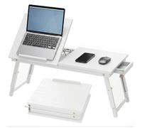 HOMCOM Table de Lit Pliable et Réglable 83,5l x 33P x 23,5-34H cm Blanc