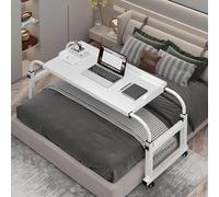 Table De Lit Medical，table De Lit à Roulettes Table De Lit à Roulette Table A Roulette Pour Lit Bureau De Lit Pliable Table Roulante Pour Lit Pliante Table Pour Ordinateur Portable Debo(Color:blanc +)