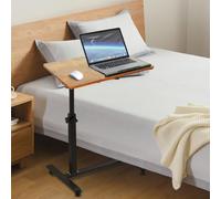 Table de Lit Médicale à Roulettes 2 Plateaux - Tablette Réglable en Forme de C pour Manger au Lit, Canapé et Handicapés