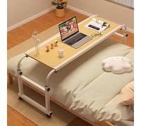 Table de lit mobile avec roulettes réglable pour la maison, table de chevet polyvalente, plateau de lit roulant pour le travail, les études et les repas, design peu encombrant.