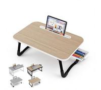 Table de lit - Petit Bureau de Genou 48 x 30 cm pour Petit-déjeuner au lit, études, Travail de Bureau, Jeux, écriture et Lecture. Table Plateau Support d'ordinateur Portable (Small Wood 48x30)