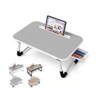 Table de lit - Petit Bureau de Genou 48 x 30 cm pour Petit-déjeuner au lit, études, Travail de Bureau, Jeux, écriture et Lecture. Table Plateau Support d'ordinateur Portable (Small Gray 48x30)