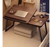 Table De Lit, Plateau De Petit-DéJeuner Pliable avec Bandes AntidéRapantes Et Porte-Gobelets pour Canapé Ou FenêTre en Baie