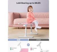 Table De Lit Pliable Pour Ordinateur Portable Réglable En Hauteur 5 Positions Pour Canapé, Sol, Travail, Étude, Lecture, Nourriture, Convient Pour Ordinateur Portable Jusqu'À 17"" (52 X 30 Cm,