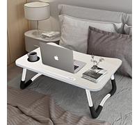 Table De Lit Pliable, Support Ordinateur Portable Avec 4 Ports Usb/Tiroir/Fente Pour Tasse/Tablette, Convient Pour Lit, Canapé, Sol (60X40Cm, Blanc)[COM912180]
