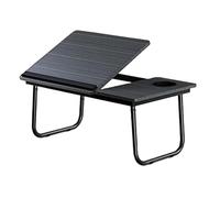 Table de lit pliante portable en aluminium léger pour camping, pique-nique, ordinateur portable, table de pêche, noir