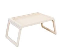 Table de lit portable pour ordinateur portable - Plateau de service pliable en plastique avec pieds réglables pour manger, écrire et travailler sur lit, canapé, canapé ou sol (jaune)