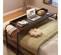 Table de lit pour ordinateur portable - 115-210 cm - Chariot de rangement à roulettes - Avec 4 roulettes réglables en hauteur - 65-95 cm - Pour travail, salle à manger, maison, chambre à coucher