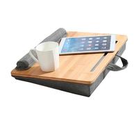 Table de lit pour ordinateur portable - 16,54 x 13,39 x 2,36 pouces, support compact pour organisateur de bureau, plate-forme de support de poignet rembourrée, plateau durable pour genoux, structure p