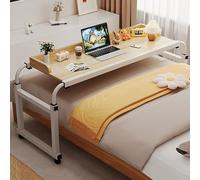 Table de lit pour ordinateur portable de 115 à 210 cm avec 4 roulettes réglables en hauteur de 65 à 95 cm pour travail, salle à manger, maison, chambre à coucher