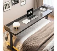Table de lit pour ordinateur portable, hauteur réglable avec roulettes, bureau de lit mobile pour la maison et l'utilisation, bureau roulant avec déflecteurs, table de travail pratique au-dessus du