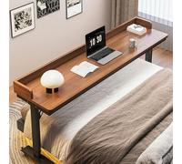 Table de lit pour ordinateur portable, hauteur réglable avec roulettes, bureau de lit mobile pour la maison et l'utilisation, bureau roulant avec déflecteurs, table de travail pratique au-dessus du