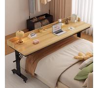 Table De Lit pour Ordinateur Portable,Paresseuse Bureau de Lit a Roulette Table de Lecture Mobile Multifonctionnelle Réglable en Hauteur 72-95CM pour Cadre de Lit Double(B,180x50x72cm/70.8x19.7x28.3")