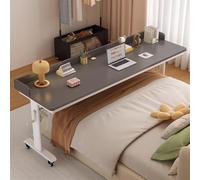 Table De Lit pour Ordinateur Portable,Paresseuse Bureau de Lit a Roulette Table de Lecture Mobile Multifonctionnelle Réglable en Hauteur 72-95CM pour Cadre de Lit Double(E,150x40x72cm/59x15.7x28.3")