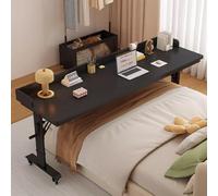 Table De Lit pour Ordinateur Portable,Paresseuse Bureau de Lit a Roulette Table de Lecture Mobile Multifonctionnelle Réglable en Hauteur 72-95CM pour Cadre de Lit Double(D,150x50x72cm/59x19.7x28.3")