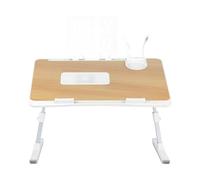 Table de Lit pour Ordinateur Portable, Pliable, Lapdesk Pliable, pour Le canapé, l'étude, la Lecture et l'écriture, pour Les Ordinateurs jusqu'à 17", 60 * 40 * 26-39cm - Noyer