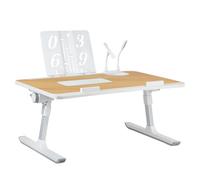Table de Lit pour Ordinateur Portable, Support Ordinateur Réglable en Hauteur et Angle, Platede Lit avec Tiroir et Ports USB, Ventilation, Pliable, Inclinable (Jaune, 60x40x40cm, Porte-Livre)