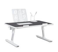Table de Lit pour Ordinateur Portable, Table de Lit Pliable, Réglable en Hauteur et Angle, Support Lecture et Ordinateur Portable, Lapdesk Pliable, Table pour Canapé/Sol (60 * 40 * 26-39cm-Noir)