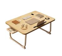 Table De Lit pour Ordinateur Portable, Table De Petit-DéJeuner Au Chevet avec Porte-Gobelet Et Fente pour Cartes, Pliable pour Les Fournitures Scolaires Et Les Carnets