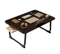 Table De Lit pour Ordinateur Portable, Table De Petit-DéJeuner Au Chevet avec Porte-Gobelet Et Fente pour Cartes, Pliable pour Les Fournitures Scolaires Et Les Carnets