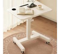 Table de lit réglable avec roulettes - Chariot de chevet mobile, réglable en hauteur, support robuste pour ordinateur portable pour chambre à coucher, salon, hôpital